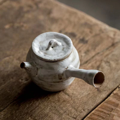 Keramik Kyusu Teekanne weiße chinesische Teekanne für Teeliebhaber - Bild 3 von 9
