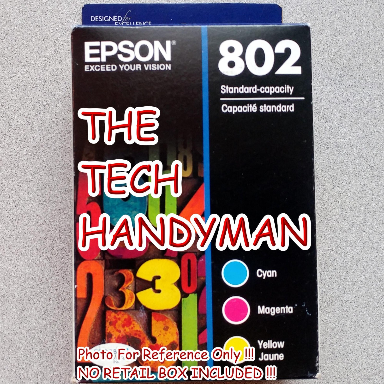 3-PACK EPSON GENUINE 802 COLOR INK &lpar;NO RETAIL BOX&rpar; WORKFORCE PRO WF-4740