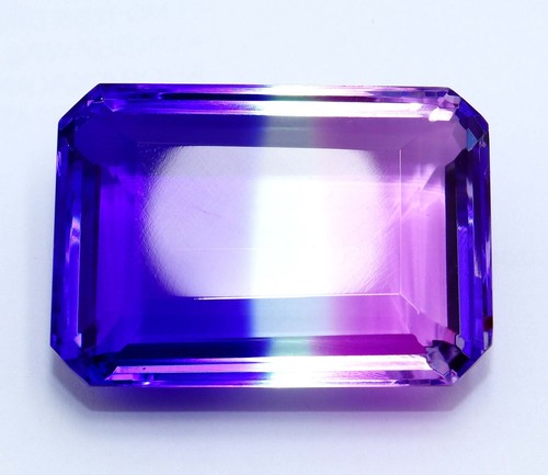 Lab-Created Tourmaline 152 Ct Brazilian Multicolor Emerald Cut Loose Gemstone - Picture 4 of 7