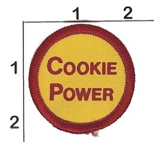 Cookie Power Patch Girl Scouts of The USA Round Yellow Red Printed Iron On
