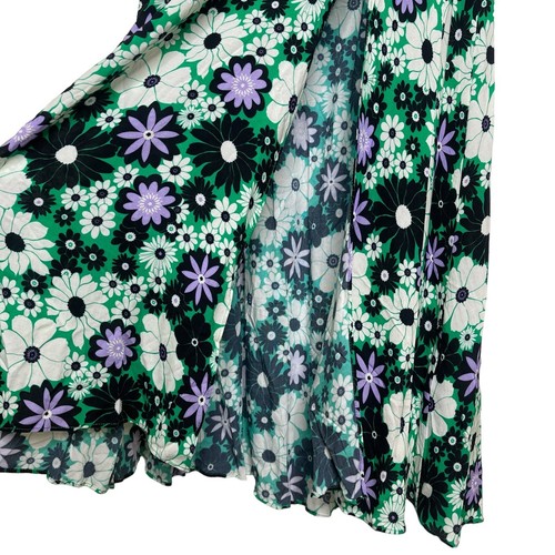 NWT ALEXIA ADMOR Lilia Ruffle Sleeve Open Back Floral Dress Green Black XSMALL - Picture 6 of 9
