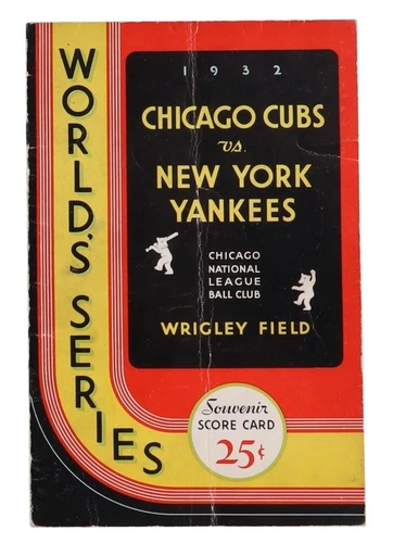 1932 World Series Program Babe Ruth Called Shot New York Yankees Chicago Cubs