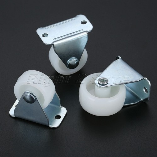 8Pcs Single Wheel Fixed Caster Castor 25-40mm Dia Top Plate Furniture Trolley - Picture 7 of 20