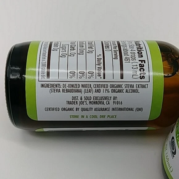 4 x Trader Joe's Organic Liquid Stevia 2fl oz Calorie Free Vegan Best By 2027 - Image 3 of 4