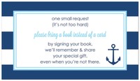 48 Navy Stripes Anchor Light Blue Bring A Book Baby Shower Card on sale 48 Navy Stripes Anchor Light Blue Bring A Book Baby Shower Card on sale