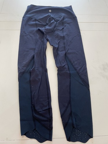 Leggings Lululemon Capris Mujer Azul Oscuro Talla 6 Elastizados Cortos #0063 - Imagen 2 de 8