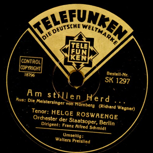 9x QUERSCHNITT WAGNER "MEISTERSINGER" , diverse Künstler, Schellackplatte GS804 - Bild 11 von 11