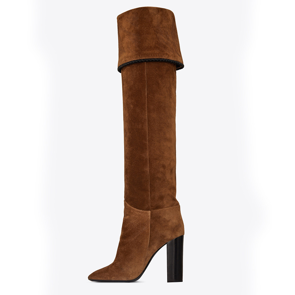 Mujeres Sobre la Rodilla botas Tacones Bloque Slouch Slouch Bloque Puntera Puntiaguda Borla Zapatos tirar de nuevo f9ade6 Mujeres Sobre la Rodilla botas Tacones Bloque Slouch Slouch Bloque Puntera Puntiaguda Borla Zapatos tirar de nuevo f9ade6