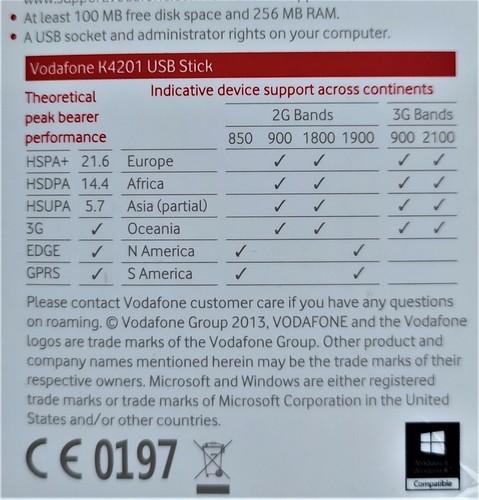 Vodafone Mobile Broadband USB Stick K4201 - Network Modem 2G/3G - Picture 5 of 6