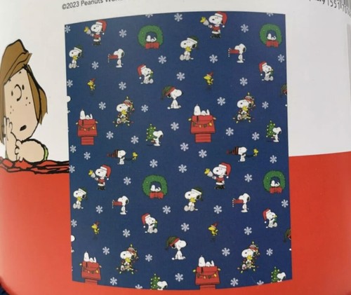 Peanuts 75th Anniversary Snoopy Woodstock Christmas Throw Blanket Blue 50 X 70 - Picture 5 of 5