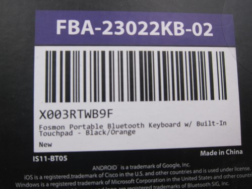Fosmon 30FT Mini Wireless Bluetooth Keyboard Touchpad for iOS Android Windows - 第 3/3 張圖片