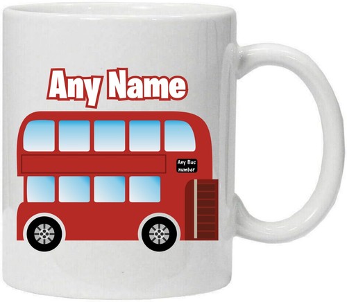 Personalised London Red Bus Mug Name Cup Novelty Double Decker Bus Driver Gifts - Picture 8 of 24