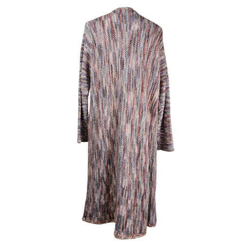 POL Multicolor Striped Long Cardigan Sz S Sweater Coat Chunky Knit Pockets Boho - Picture 3 of 9