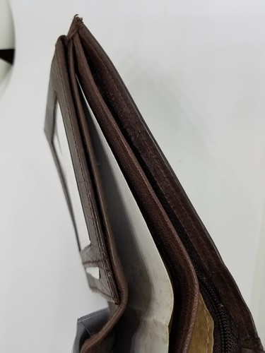 Men's Brown Bi-Fold Tri-Fold Credit/ID Holders Vintage Leather Wallet New - Picture 6 of 8