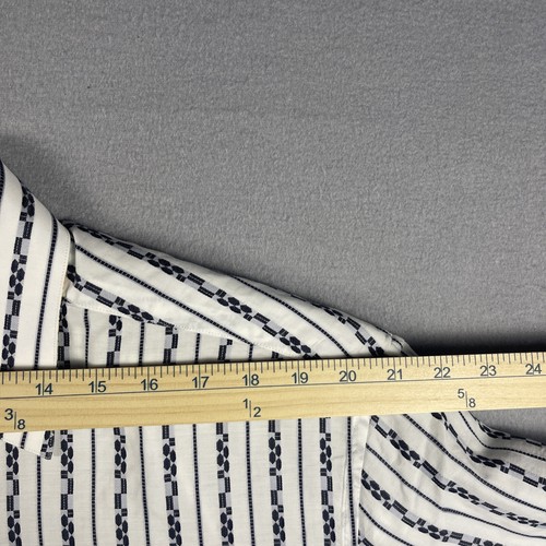 Robert Graham Shirt XL/TG Black And White Stripes Geometric Pattern Flip Cuff - Picture 10 of 11