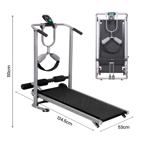 FitnessLab Manual Treadmill Mini Incline Fitness Machine Walking Home Gym Exerci - Picture 9 of 11