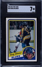 1984-85 O-PEE-CHEE DOUG GILMOUR ROOKIE CARD #185 ST LOUIS BLUES SGC 7 NRMT