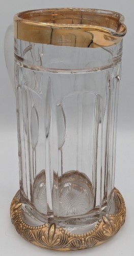 NORTHWOOD WINSOME GOLD TRIM PRESSED GLASS 1900's EAPG WATER PITCHER EAPG - Picture 7 of 17