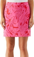 RAFAELLA Skort Women's Large Floral Carmine Rose Pockets Stretch NWT