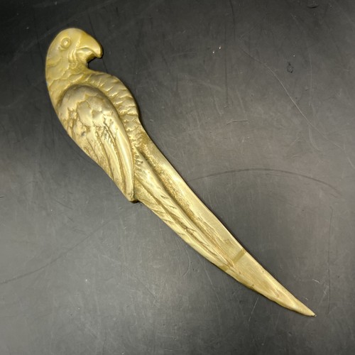 Vintage Messing Vogel Papagei Brieföffner