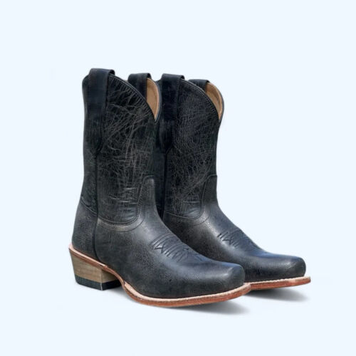 Stivali da cowboy Old West da donna taglia 9,5 western in pelle nera 18148 - Foto 4 di 6