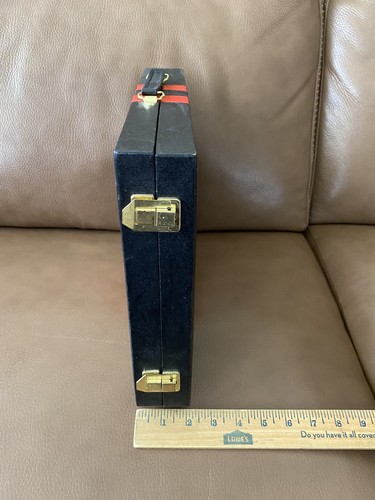 Backgammon/Checkers Travel Board Game Set ~ Faux Leather Case ~ 1990s Vintage - Picture 9 of 10