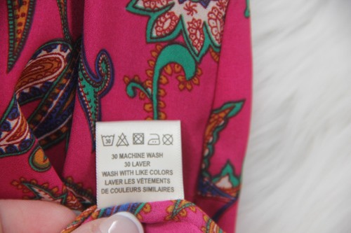 Let it Be Top Women's Sz S Pink Paisey Sleeveless V Neck Lightweight #1753 - Picture 9 of 12