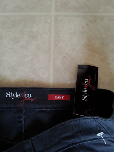 Pantalones de mezclilla grises Style Co para mujer talla 14 cortos de fácil ajuste NUEVO - Imagen 2 de 3
