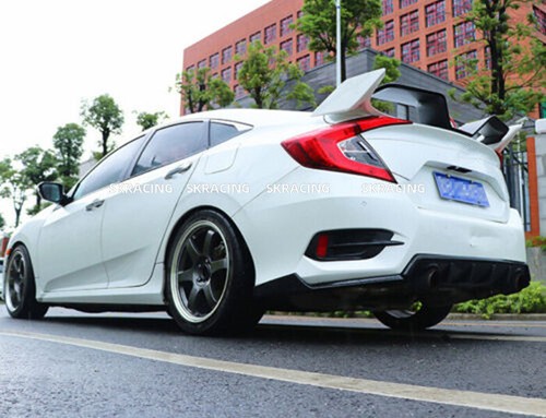 Alerón trasero negro+blanco alerón trasero maletero gaviota para Honda Civic 10th 2016-2021 - Imagen 14 de 22