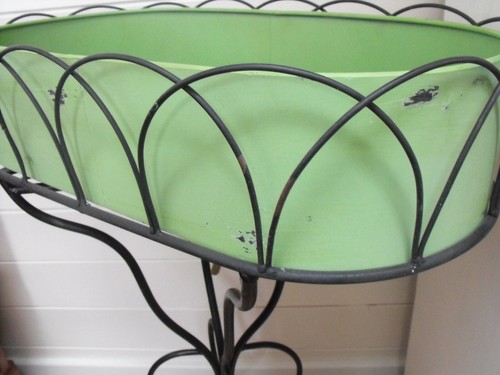 Blumenregal Blumenbank Pflanzenständer Schale Aufbewahrung antikgrün - Bild 4 von 4