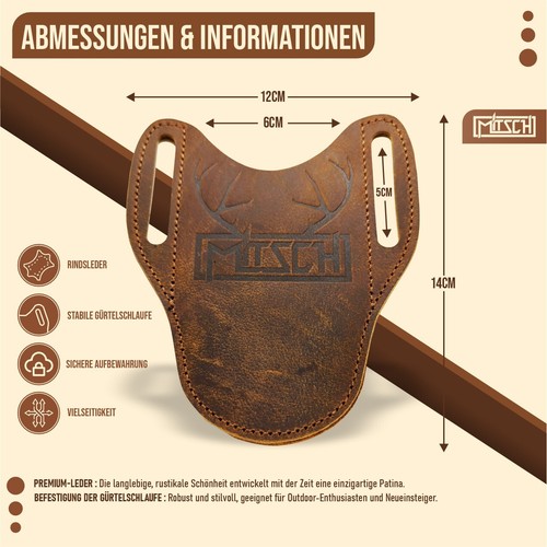 Messerholster Messertasche Messeretui Messerscheide Lederscheide Leder - Bild 11 von 21