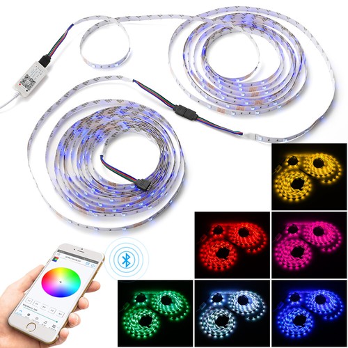 Striscia LED 10 M RGB 5050SMD strisce banda luminosa controller app Bluetooth alimentatore - Foto 12 di 13