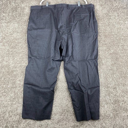 JB Britches Dress Pants Men's 44 REG Gray Flat Front Slash Pocket Worsted Wool - Picture 3 of 9