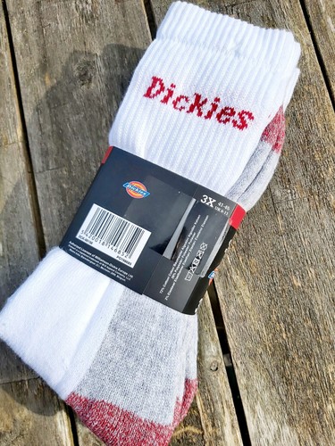 3 PAIRS : DICKIES 6-11 41-45 Cushioned WHITE CREW SPORTS TRAINING SOCKS shelf26 - Picture 5 of 5