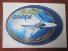STICKER STICKER SAAB JACKET 39 GRIPEN ROYAL SWEDISH AIR FORCE WITH NO MISSILES