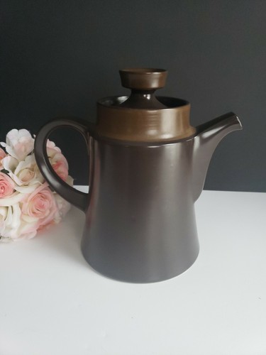 Noritake Campobello - Tea / Coffee Pot & Lid, Prismastone Dark Brown Body Japan - Picture 7 of 12
