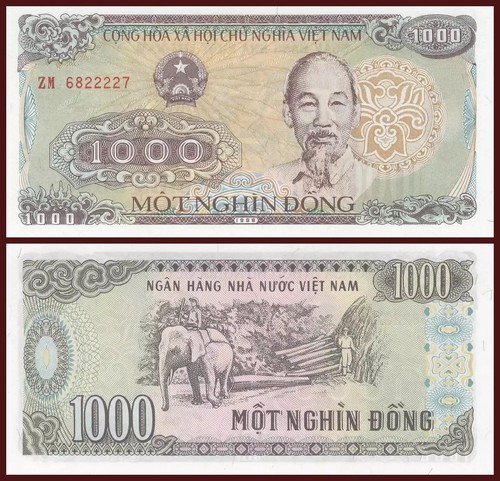 π»π³ LOT OF 10, VIETNAM 1000 DONG BANKNOTE 1988, P-106 CIRCULATED π»π³