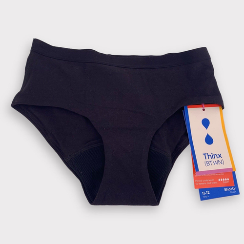 THINX (BTWN) Tidal Wave Black Super Absorbency Period Shorty Panties Size 11-12Y - Picture 10 of 10