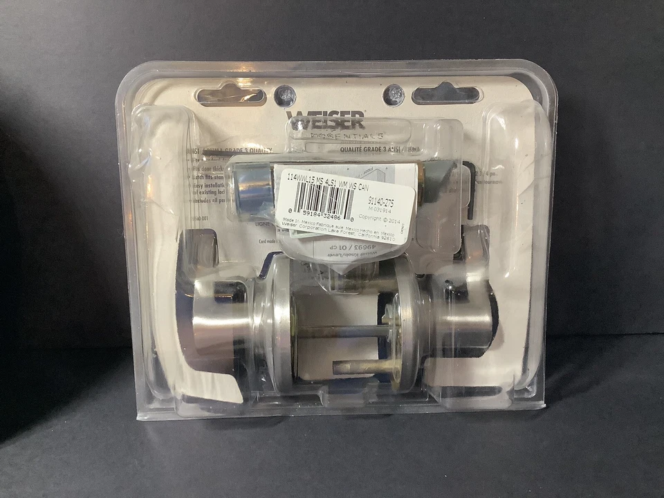 Weiser Essentials Door Handle - Passage RH Turn - 114WWL15 - Nickel Finish - New - Image 2 of 4