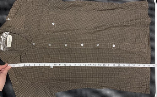 Oleg Cassini Women’s Brown & Crème Polka Dot Button Up Short Sleeve Shirt Size M - Picture 7 of 7