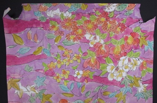 hpd2502 JAPANISCHER HANDBEMALTER KIMONO OBI 10 DESIGNS PAPIERE BLUMEN andere - Bild 4 von 24