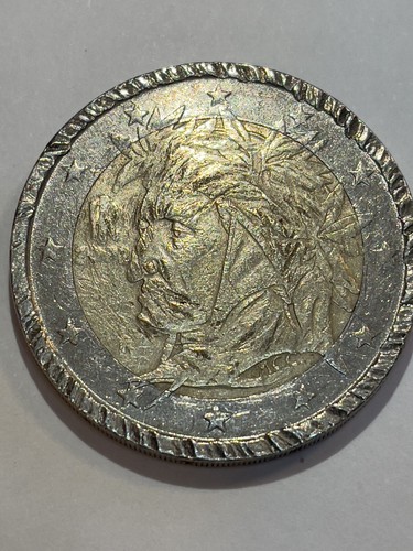 2 Euro errore di Conio raro Assoluta Moneta Dante Alighieri 2002 Rarità - Foto 1 di 4