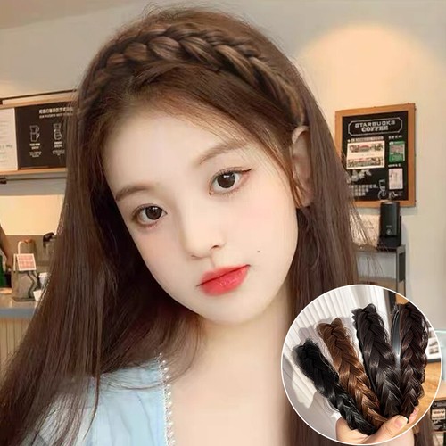 Womens Braided Synthetic Hair Plaited Fishtail Elastic Head Alice band Hairbandɞ - Picture 4 of 28