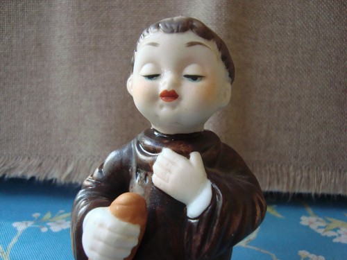 Vintage Novelty Figural Friar Tuck Bisque Bell ~ 11cm ~ VGC - Picture 2 of 6