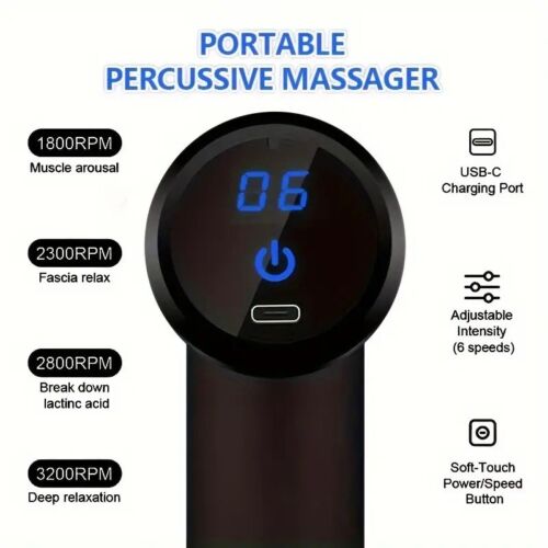 Massagepistole Deep Percussion Massagegerät Muskel Vibration Entspannung Therapie Gewebe UK - Bild 2 von 9