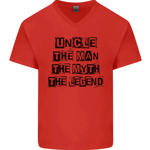 Uncle the Man the Myth the Legend Mens V-Neck Cotton T-Shirt - Picture 3 of 31