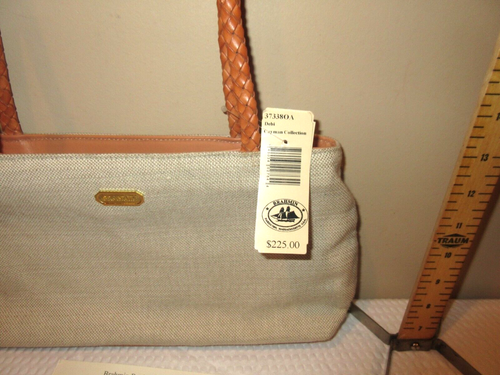 Neu mit Etikett Brahmin DEBI gewebte Tweed-Handtasche mit Samtfutter SELTEN Cayman-Kollektion - Bild 2 von 11