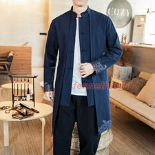 Spring Men Retro Chinese Style National Hanfu Large Size Coat Youth Tang Suit