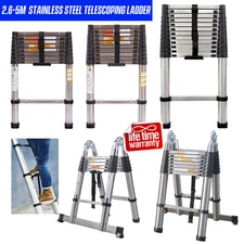 2.6-5MTelescopic Extension Ladder Stainless Steel Multi Purpose Folding Ladders