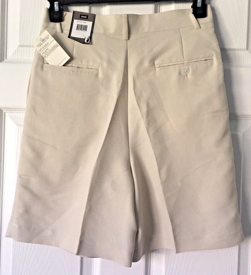 Bermudas de golf Ashworth para mujer plisadas delanteras rayón poliéster marfil talla 8 nuevas con etiquetas Foto 3 de 4